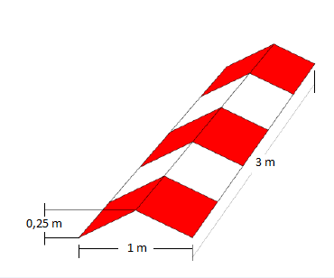 HLAVA 5 5.2.56.4 ZnačkaObvodové značení FATO musí mít tvar pravoúhlého pruhu o délce 9 m nebo jedné pětiny délky strany plochy té plochy FATO, kterou vymezuje, a šířku 1 m.