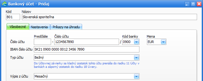 Pokladnicu pridáte do programu cez hlavné menu Číselníky/Pokladnice pomocou tlačidla Pridaj: vyplňte Kód a Názov pokladnice a na záložke Všeobecné vyberte druh Meny, nastavte sa na záložku Nastavenia