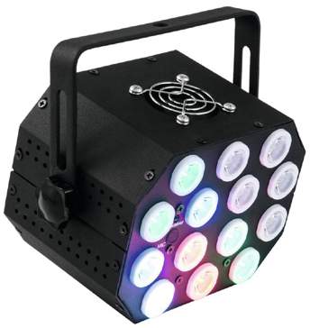 Novinka BeamZ LED PAR-64 SK151237 51913523 Eurolite LED PS-46 12x 12W QCL LED profesionální LED reflektor RGBW míchání barev Ovládání DMX (4/8 kanálů) a zvukem Stand Alone a Master/Slave stmívání a