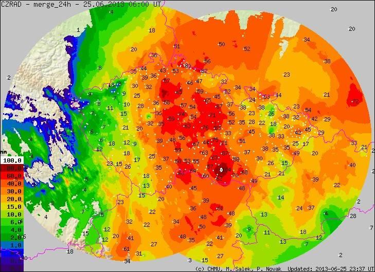 SITUACE 24. AŽ 28. ČERVNA 213 1. METEOROLOGICKÁ SITUACE V neděli 23.