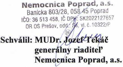 CENNÍK NEMOCNICE POPRAD, a.s. platný od 01.01.2013 Poprad, 20.12.