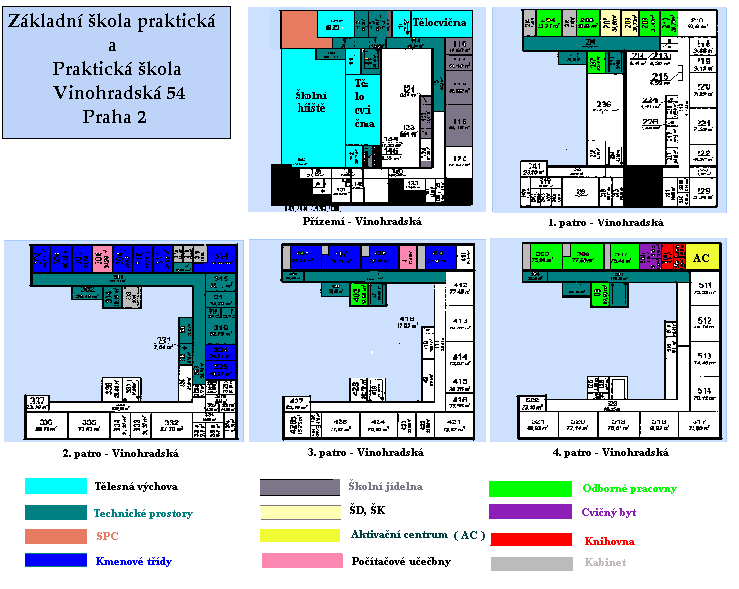 2.2 Vybavení školy V budově školy je 13 tříd a 10 odborných pracoven, 2 počítačové učebny, cvičný byt, knihovna, posilovna, horolezecká stěna, 2 tělocvičny a školní hřiště. Na 1.