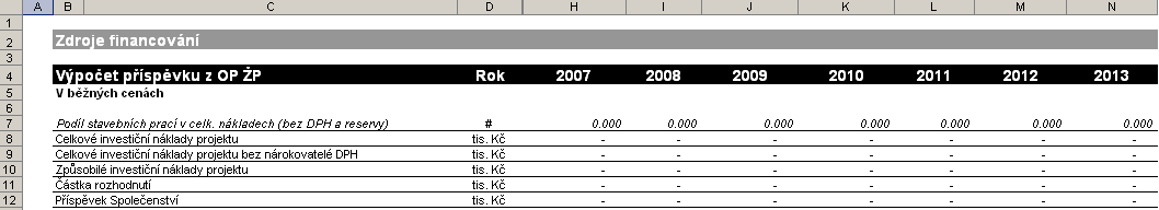 Manuál k VH mdelu histrická data Prjekt: Aktualizace mdelů a manuálů FEA V tét části Zpracvatel analýzy nemůže vyplnit ani upravit žádná data, která jsu v tabulkách uvedena.