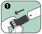 Okénko pro kontrolu roztoku: Před injekcí v okénku zkontrolujte, že roztok je čirý a vhodný k použití. Indikátor injekce: Před aplikací injekce je okénkem vidět bílý plastový píst.