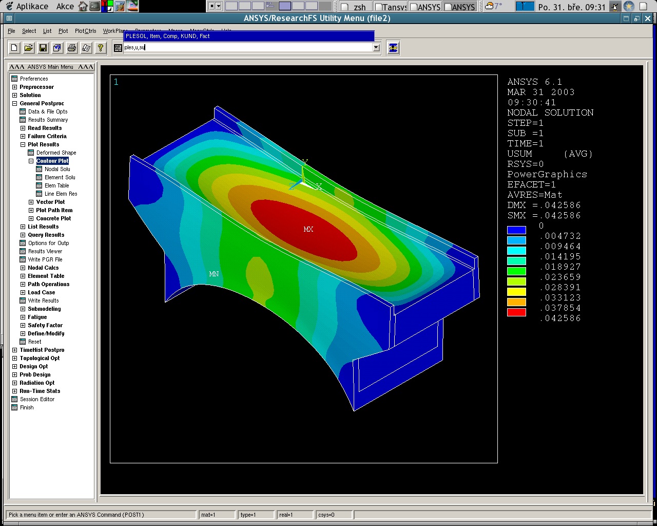 ANSYS (ANSYS Inc.) Obecný, multifyzikální systém Mechanika: statika, dynamika (vč.