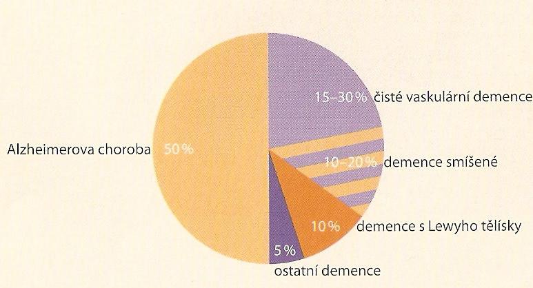 demence při avitaminózách, demence traumatické, demence při epilepsii, demence při mozkových tumorech, demence při kolagenózách,
