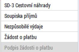 3.5. SD-3 CESTOVNÍ NÁHRADY Cestovní náhrady se zadávají na záložku SD-3 Cestovní náhrady. Je třeba vyplnit za každého pracovníka samostatně a za každou pracovní cestu 5.