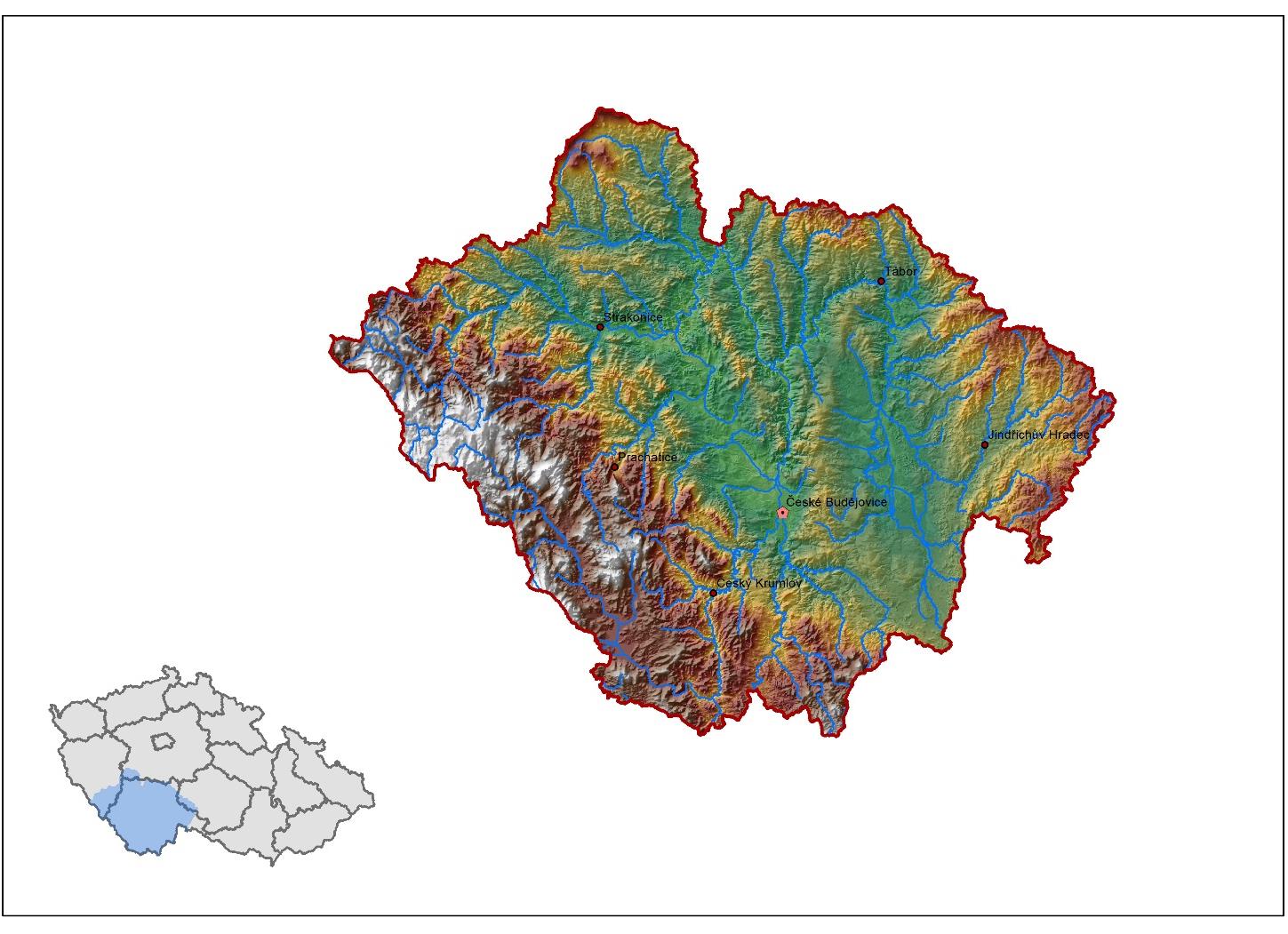 14.4.1.4 Plán oblasti povodí Horní Vltavy Charakteristika oblasti povodí Obrázek 14.4.1.4.1 Přehledová mapa oblasti povodí Horní Vltavy Oblast povodí Horní Vltavy leží na jihu Čech.