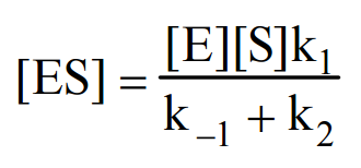 Enzymová kinetika Problém je, že ES je neměřitelný. Rychlost reakce se proto definuje podle koncentraci látek o kterých víme jejich koncentraci.