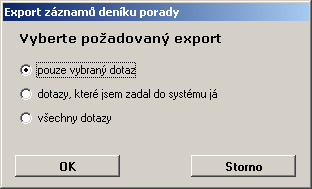 Tlačítko Uprav dotaz kliknutím na toto tlačítko dojde k zobrazení okna Uprav dotaz, které je shodné s oknem Přidej dotaz a umožňuje změnit nebo opravit údaje již existujícího dotazu.