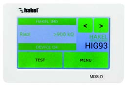 Zdravotní zařízení HAKEL ISOLGUARD MDS-D Modul dálkové signalizace pro zařízení řady ISOLGUARD Modul dálkové signalizace s displejem (MDS-D), řady ISOLGUARD, je zařízení vybavené dotekovým displejem