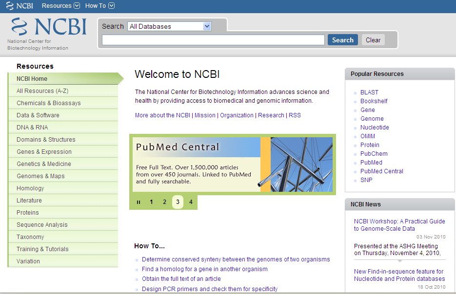 Významné bioinformatické instituce National Centre for Biotechnology information (NCBI) www.ncbi.nlm.nih.