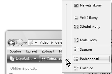 46 WINDOWS VISTA PODROBNÝ PRŮVODCE Ve Windows Vista panely nástrojů většinou pod jedním tlačítkem soustřeďují více příbuzných příkazů, které jsou dostupné teprve po aktivaci myší.