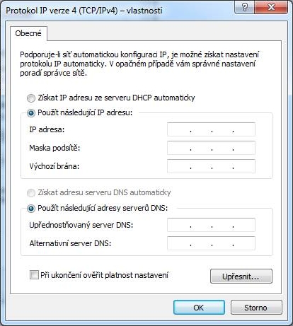 ethernetového rozhraní směrovače, ke kterému je tento počítač připojen. Systémy Windows jsou založeny na grafickém uživatelském rozhraní, a tak i konfigurace zde probíhá v tomto prostředí.