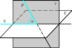 Příklad 10. Je dán pravidelný čtyřstěn. Urči odchylku stěn a. Kolmost dvou rovin Roviny ρ, σ se nazývají roviny k sobě (navzájem) kolmé, právě když jejich odchylka je α = ρ, σ = 90.