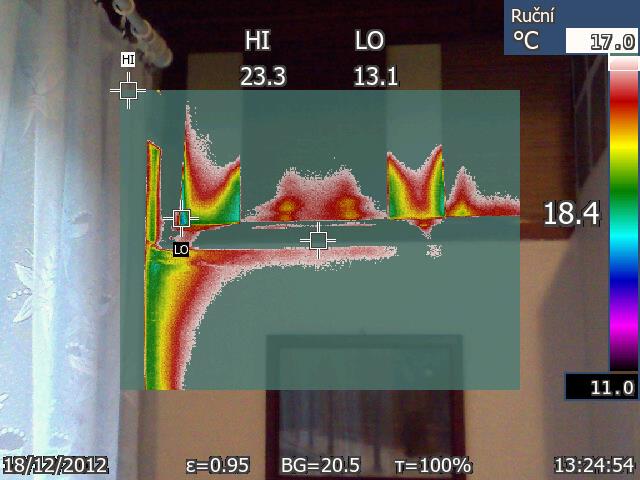 TERMOGRAFIE termokamerou lze zjišťovat i místa, kde teplota je výrazně