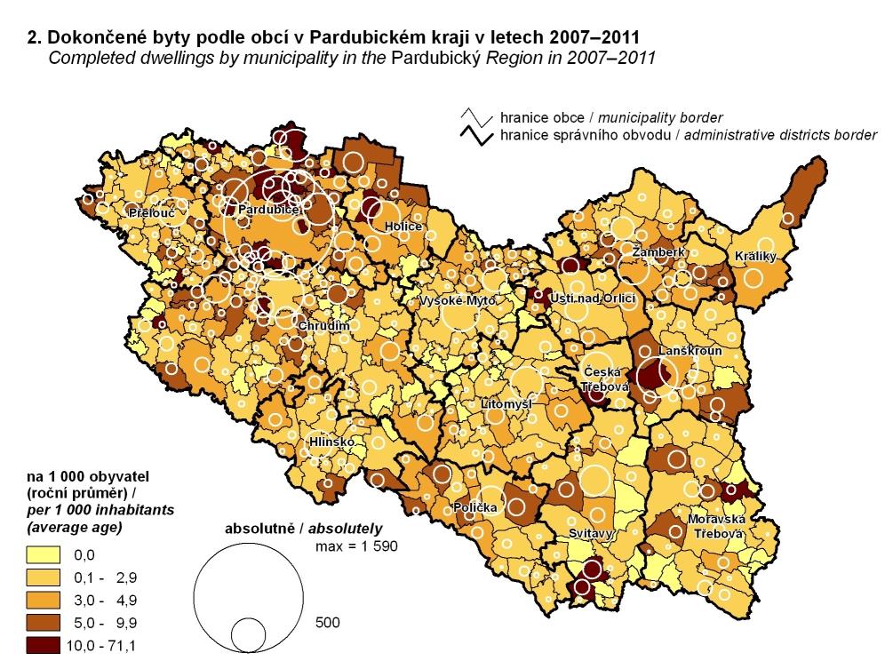 Zdroj: Český statistický úřad. Použití kartodiagramu je vzhledem k charakteru dat správné, pokus o funkční stupnici.