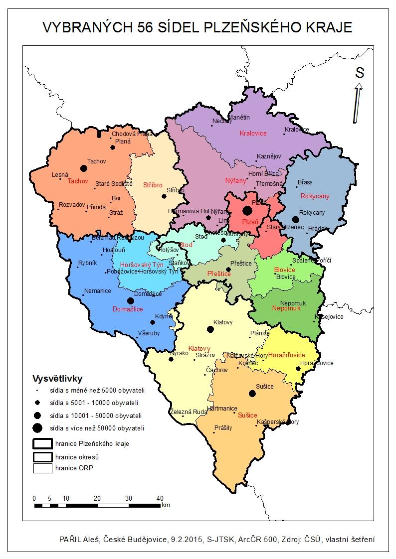 Mapa 1: Vybraných 56