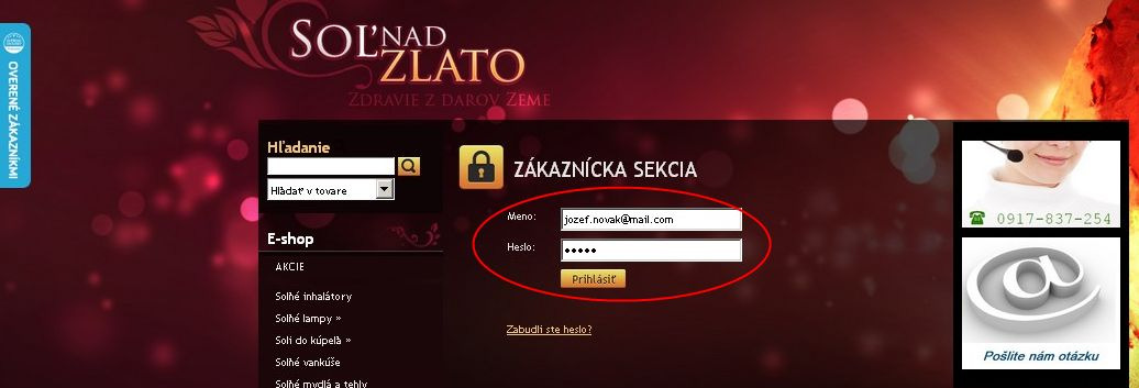 Po úspešnej registrácii je potrebné sa prihlásiť do emailovej schránky, ktorú ste zadali ako prihlasovacie meno do eshopu.