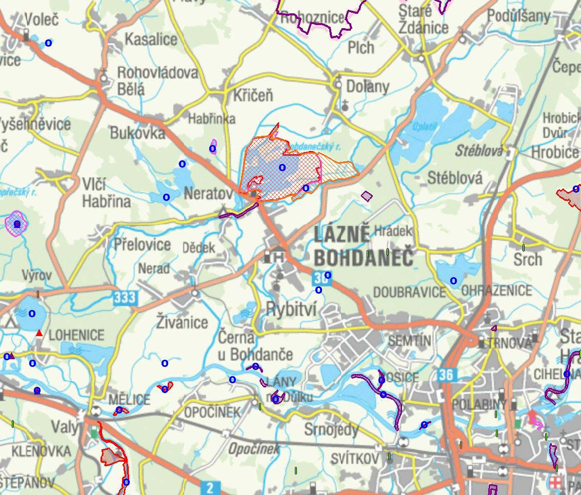 Silnie I/36 ohvat Lázní Bohdaneč Studie Soubor tématikýh map