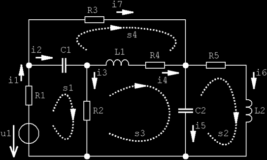 Obr. : Příklad na řešení setrvačného obvodu smčkovým proud.