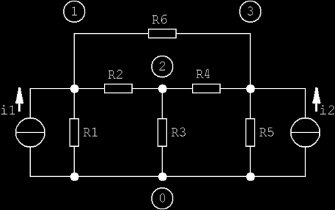 Obr. : Příklad na řešení rezstvního obvodu uzlovým napětím. pro obvod lze podle.