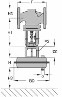 Tbulk 6 Rozmìry normálního provedení typ 241-1 typ 241-7 Ventil DN 15 20 25 32 40 50 65 125 200 Délk L 130 160 1 200 230 290 310 350 400 4 600 730 H1 u pohonu H2 cc.