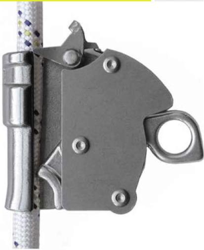 Linostop II Základní vybavení AC 080 Zachycovač pádu vyrobený z nerezavějící oceli Zajišťovací lano (PA třípramenné stáčené lano Ø 12 mm). Horní konec lana je opatřen okem s plastovou očnicí.