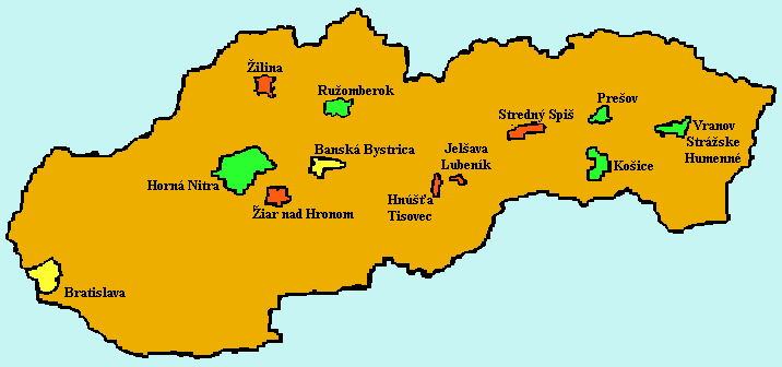 mapovanie pôd na Slovensku začalo v r. 1991. Miesta, ktoré sú v súčasnosti veľmi intenzívne monitorované, sú vyznačené na mapke.