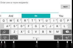 Zadávání textu Klávesnice na obrazovce SwiftKey je výchozí poskytovatel zadávání textu.