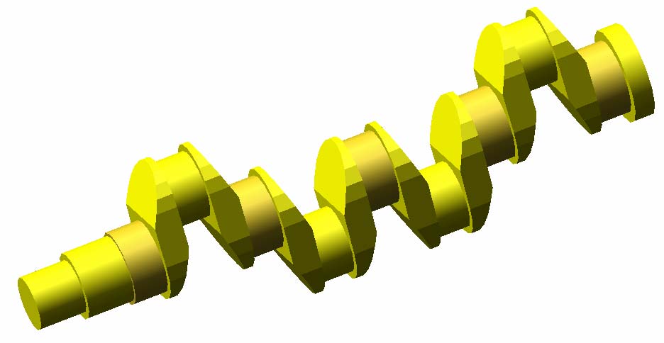 9.2 Klikové hřídele v ADAMS/Engine Program ADAMS/Engine pracuje s několika typy klikových hřídelí, jsou to: Tuhá kliková hřídel (rigid crankshaft) Torzně pružná kliková hřídel (torsional flexibile