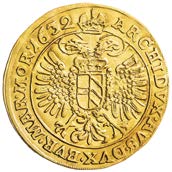 MINCE ZLATÉ 15 93 94 94 97 95 96 98 Ferdinand II. (1617 1637) 93. Dukát 1623 KB, 3,49 g, Hus. 1166, dr. škr. 1/1 25 000,- 94. 2 dukát 1632, Praha, Schuster, 6,83 g, Hal. 724 1/1 80 000,- 95.