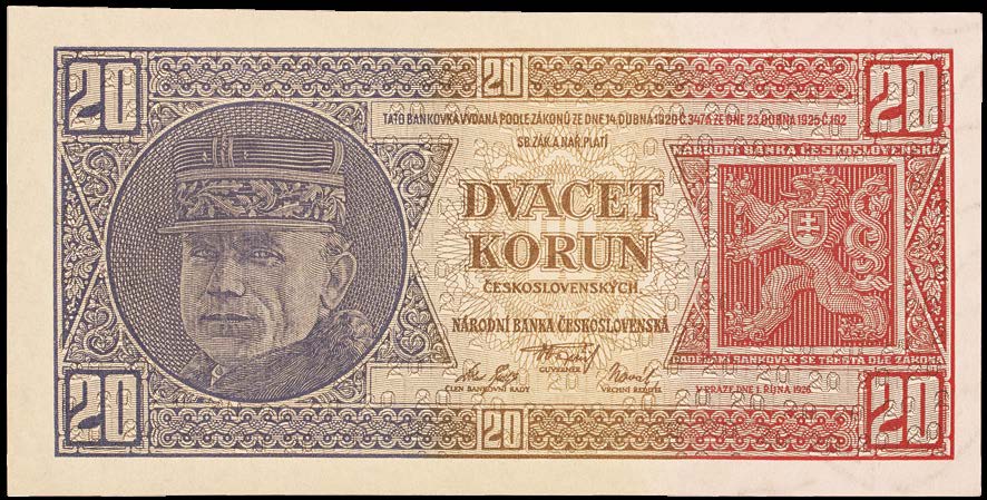 64 BANKOVKY 730. 20 korun 1926, serie K, neperf. N 15 000,- 730 731. 50 korun 1929, serie Eb, neperf. N 500,- 732. 100 korun 1931, serie S6, neperf. N 500,- 733.