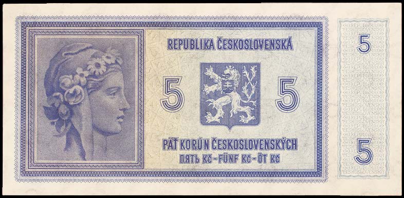 BANKOVKY 65 Protektorát Čechy a Morava 736. 1 a 5 korun b.l. (1940), přetisk strojový, neperf. N 2 000,- 736 737.