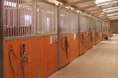 Boxy pro koně vnitřní jsou 2,2 m vysoké, výška výdřevy je 1,3 m. Tloušťka dřeva je 42 mm, profil pero-drážka, smrk.