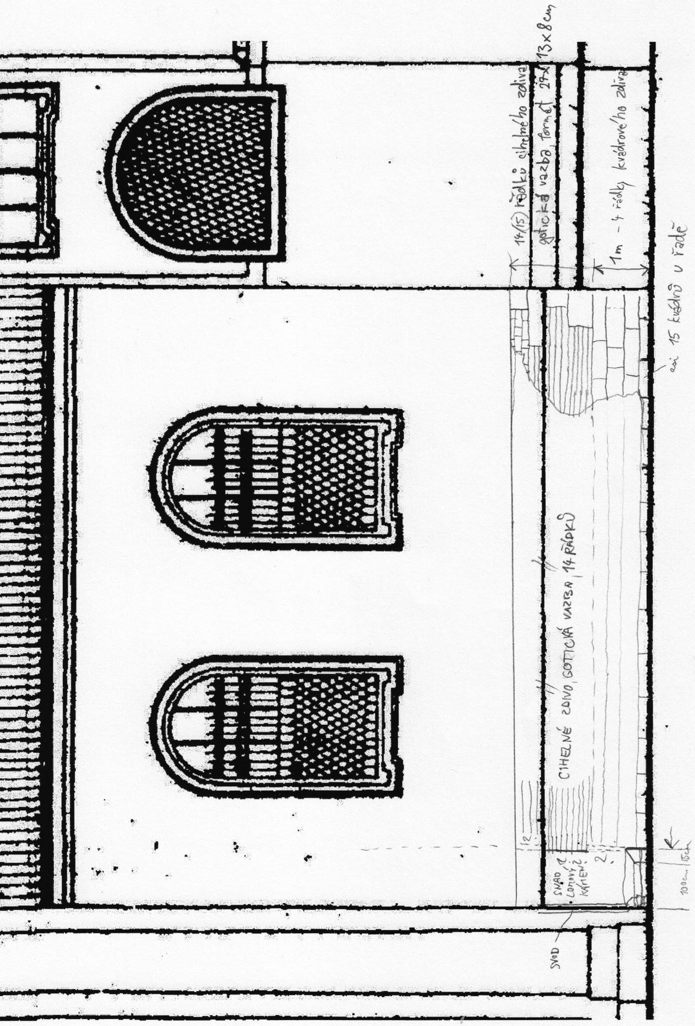 Praha 1 Staré Město, kostel sv. Jakuba, jižní stěna presbytáře, kaple; zprac. Ing. arch. Ladislav Bartoš s. 16/20 Příloha NZ OPD č.