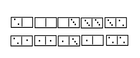 Každý kámen v dominu je charakterizován dvěma čísly (počtem ok v jednotlivých čtvercích). Součet všech ok na kameni udává počet jeho ok, neboli hodnotu.