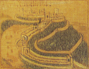 3. Kunětická hora - detail z Mapy panství pardubického a kunětickohorského (neznámý autor,? 17.