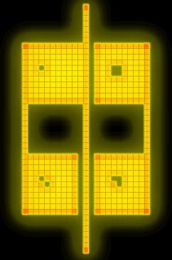 A) B) C) A A A A B B B B D PEC = 130% až 248% D[%] D= 200% D= 100% A-A relw[-] 1 0,5 A-A X [μm] 0 X [μm] D[%] D= 200% D= 100% B-B relw[-] 1 0,5 B-B X [μm] 0 PMMA X [μm] Obr. 4.2.2 Simulace obrazového motivu s PEC modulací dávky.