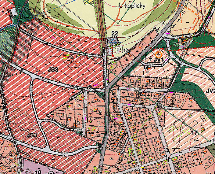 Pozemek se nachází dle Územního plánu města v zastavitelném území JV1. 3.