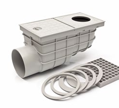 KANALIZAČNÍ VPUSŤ BOČNÍ D 110 STANDARD Výrobek je určen pro odvod dešťových (povrchových) vod do kanalizačních systémů vně budov, umožňuje připojení okapových svodů.