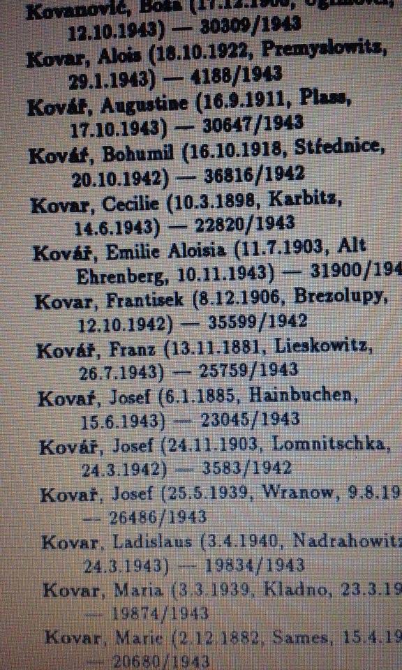František Kovář v Knize smrti v