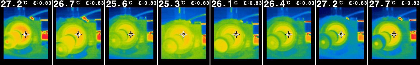 Zaměříme- li se na měření vibrací se Stupnicí2 zjistíme, že naměřené vibrace ložiska v suchém stavu mají mnohem větší amplitudu, než v lubrikovaném stavu.