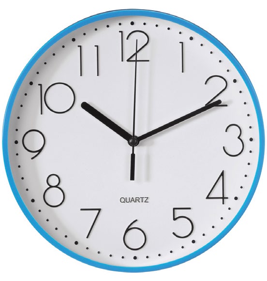 nástěnné hodiny HODINY A BUDÍKY 6/2016 Nástěnné hodiny PP-250 Quartz - Quartz hodiny s analogovým zobrazením času - velký bílý displej s arabskými číslicemi - hodinová, minutová, vteřinová ručička -