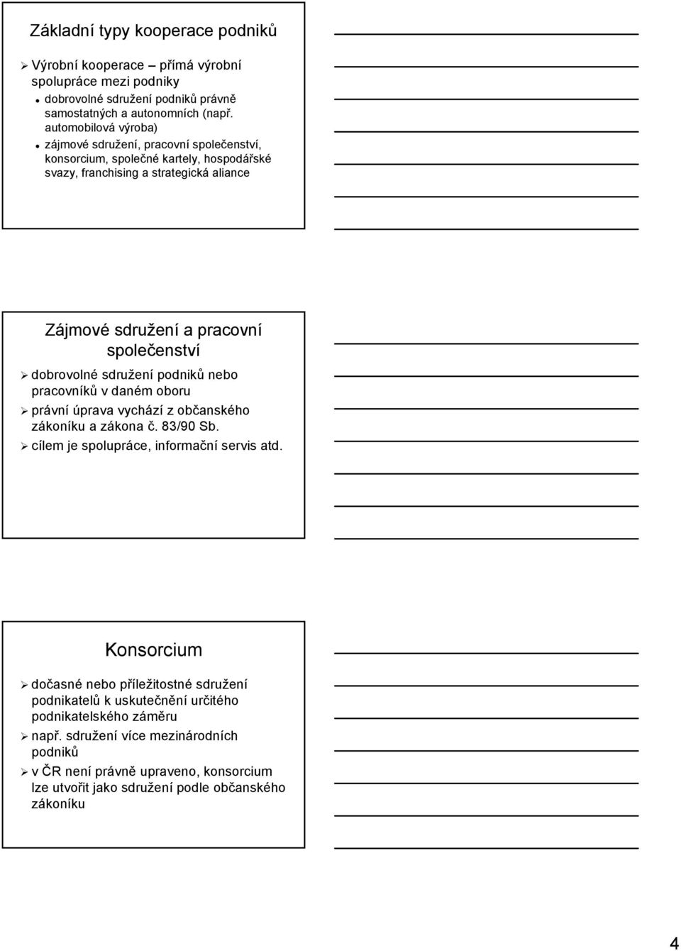 společenstv enství dobrovolné sdružen ení podniků nebo pracovníků v daném m oboru právn vní úprava vychází z občansk anského zákoníku ku a zákona z č.. 83/90 Sb.