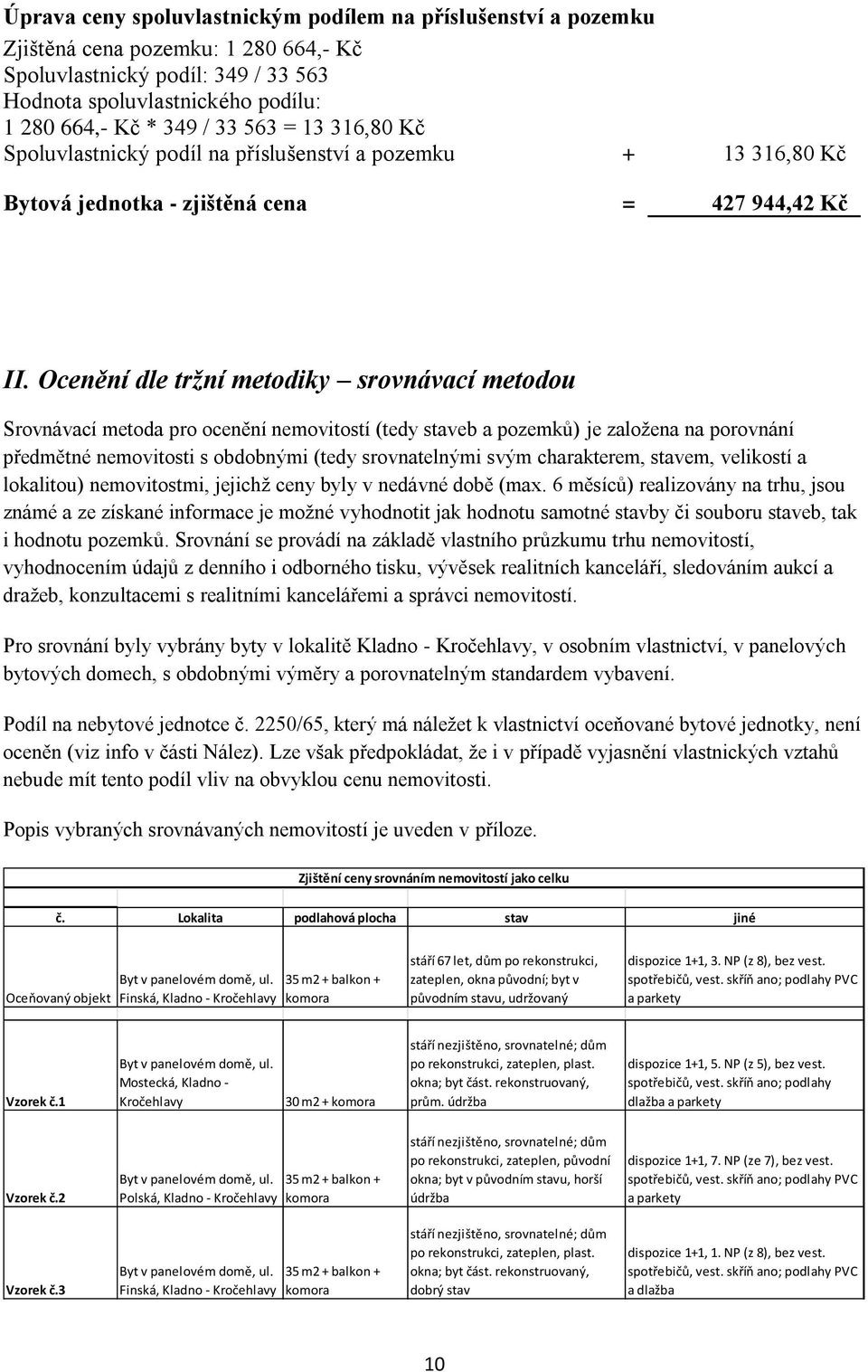 Ocenění dle tržní metodiky srovnávací metodou Srovnávací metoda pro ocenění nemovitostí (tedy staveb a pozemků) je založena na porovnání předmětné nemovitosti s obdobnými (tedy srovnatelnými svým