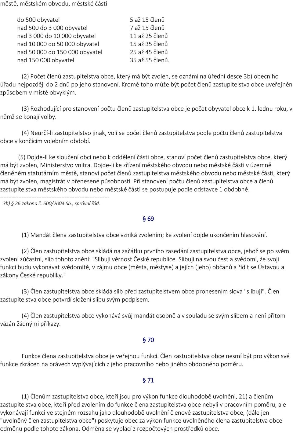 (2) Počet členů zastupitelstva obce, který má být zvolen, se oznámí na úřední desce 3b) obecního úřadu nejpozději do 2 dnů po jeho stanovení.