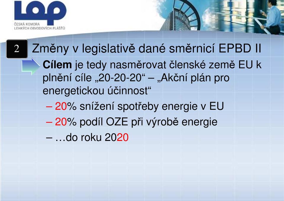 Akční plán pro energetickou účinnost 20% snížení