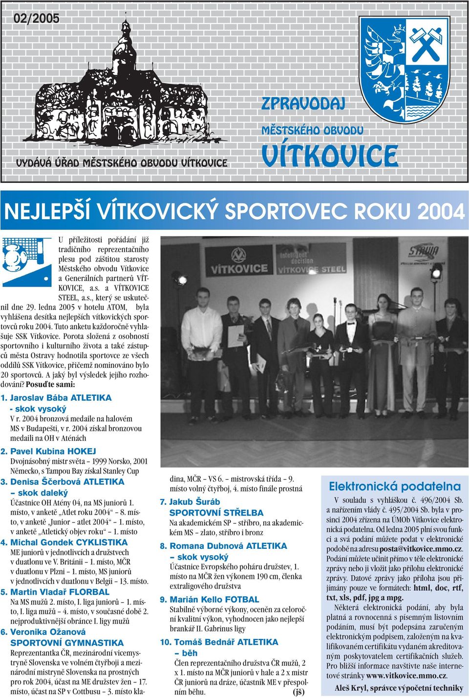 Porota složená z osobností sportovního i kulturního života a také zástupců města Ostravy hodnotila sportovce ze všech oddílů SSK Vítkovice, přičemž nominováno bylo 20 sportovců.