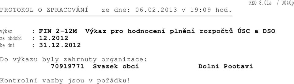 a DSO za období : 12.